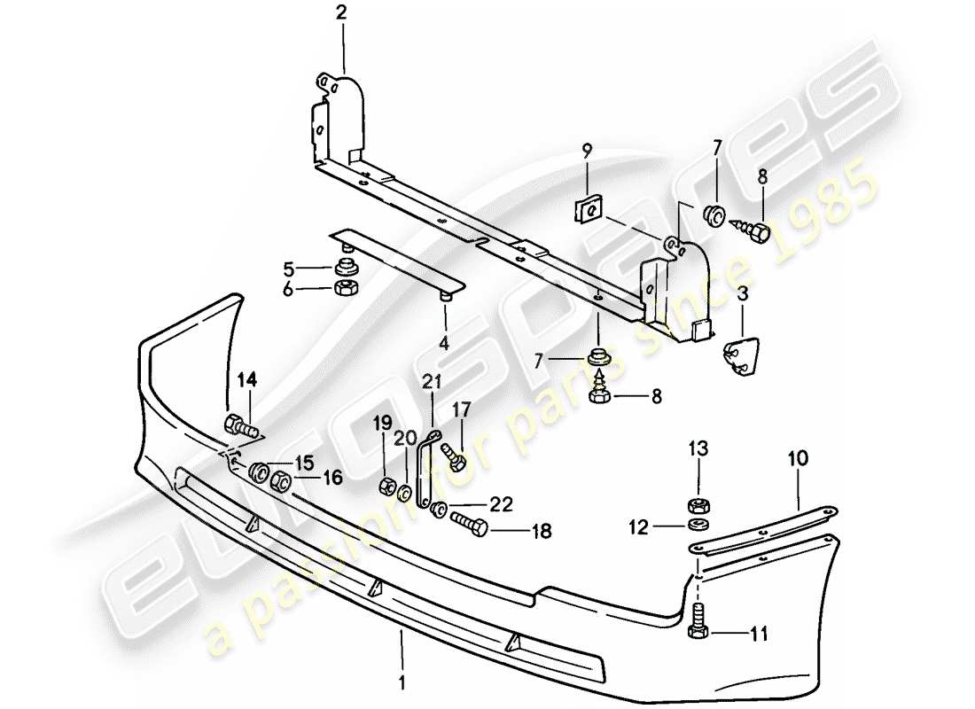 porsche 1986 (944) diagrama de piezas del spoiler delantero