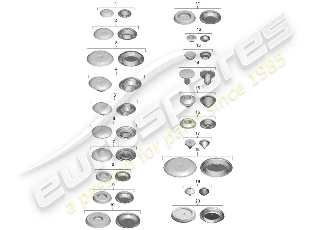 porsche 2017 (991-2 r/gt3/rs) enchufar diagrama de piezas