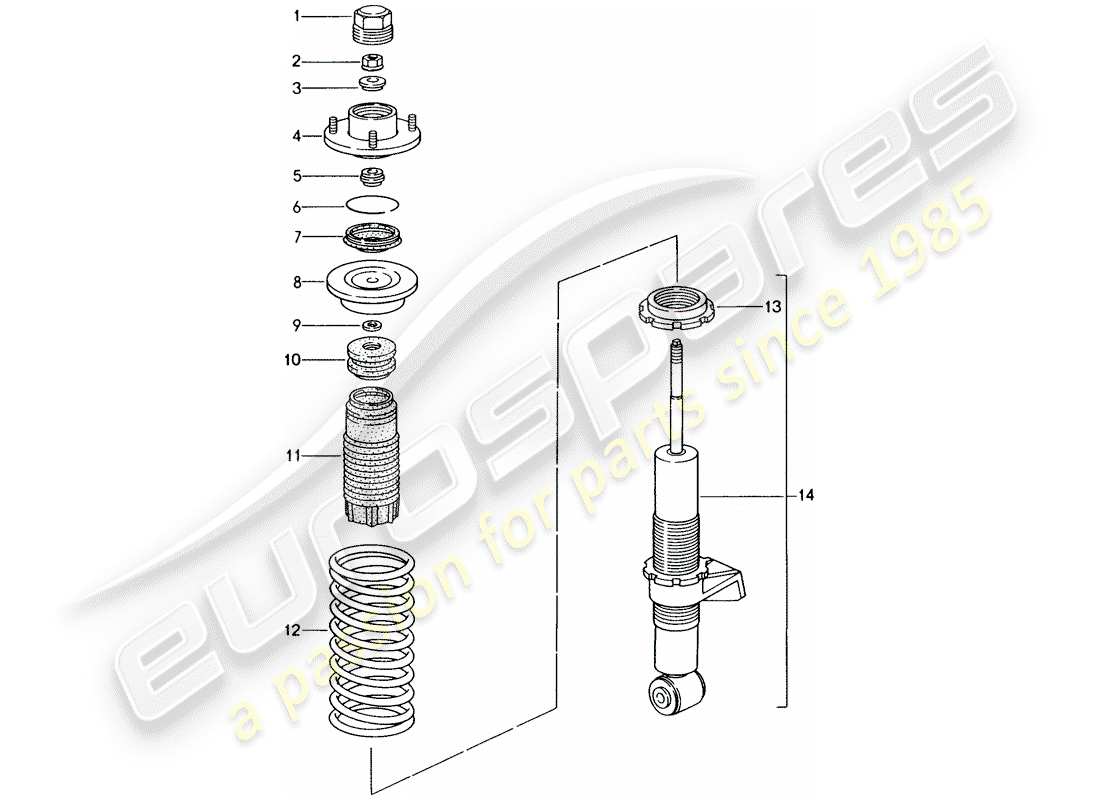 porsche 1996 (993) amortiguador - muelle helicóptico diagrama de piezas