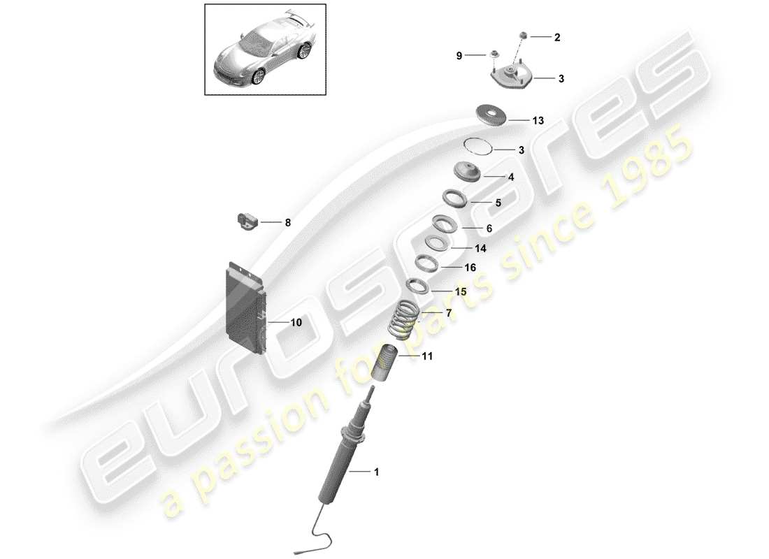 porsche 2017 (991-2 r/gt3/rs) diagrama de piezas del amortiguador de vibraciones