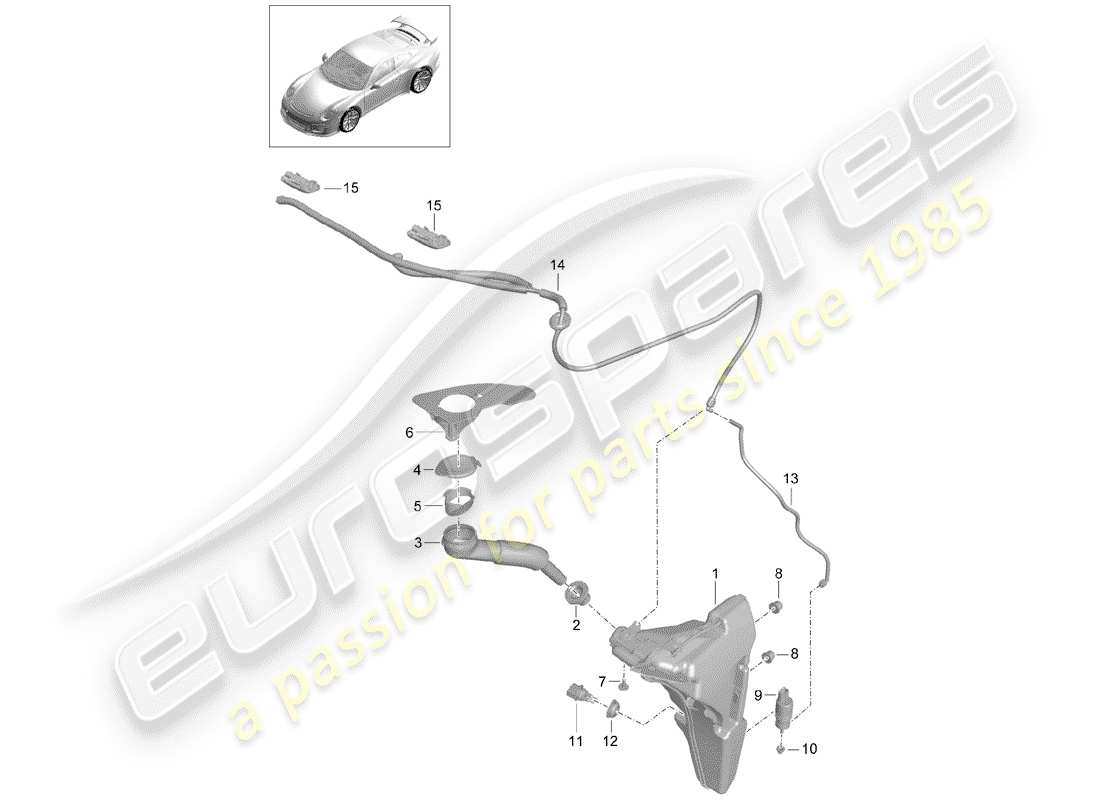 porsche 991r/gt3/rs (2015) diagrama de piezas de la unidad arandela