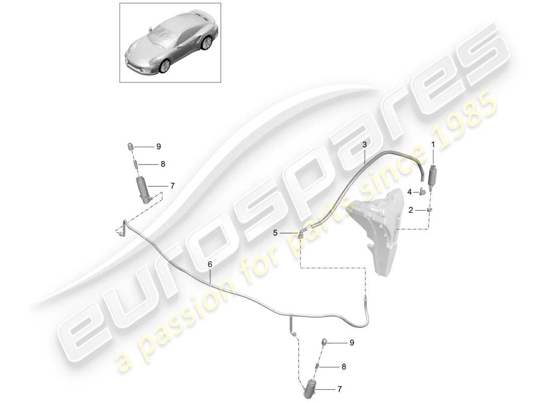 porsche 2020 (991-2 turbo) diagrama de piezas del sistema arandela