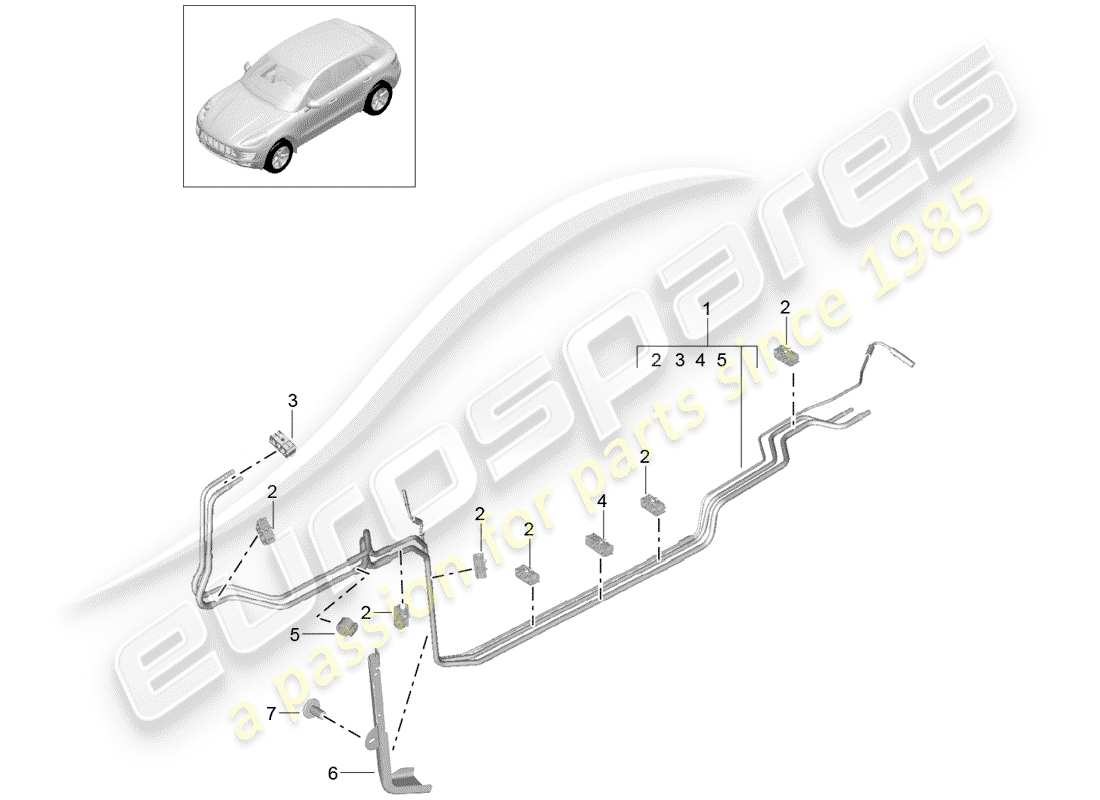 porsche 2016 (macan) diagrama de piezas del sistema de combustible