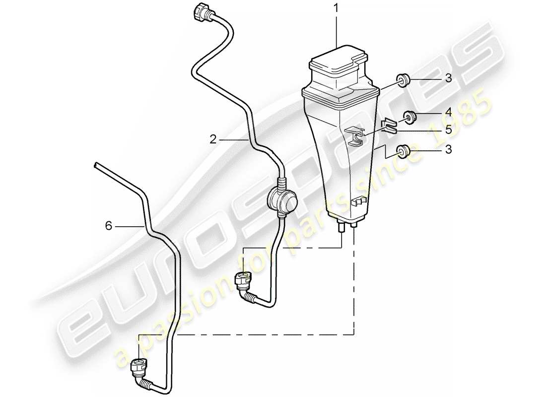 porsche 2009 997-2 turbo / gt2 diagrama de piezas del recipiente de emisiones evaporativas
