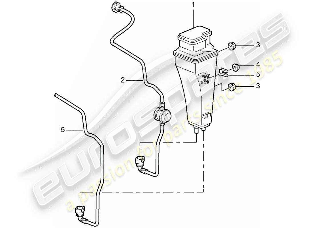 porsche 2008 (987 boxster) diagrama de piezas del recipiente de emisiones evaporativas