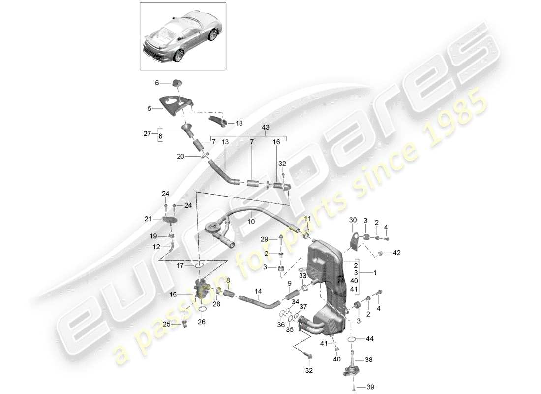 porsche 991r/gt3/rs (2015) motor (presión de aceite/lubricación) diagrama de piezas