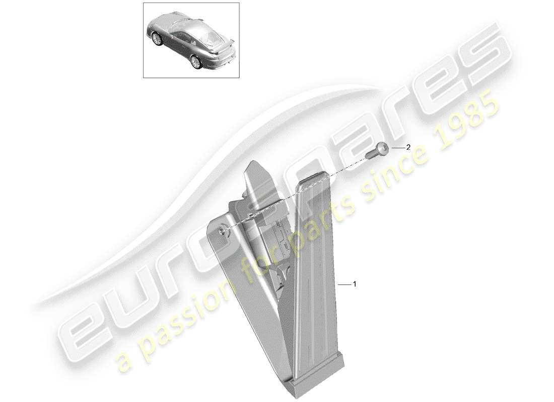 porsche 2017 (991-2 r/gt3/rs) freno y acc. diagrama de piezas del conjunto del pedal
