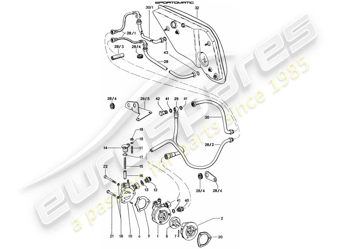 porsche 1972 (914) suministro de aceite - para - convertidor de par - d >> - mj 1971 diagrama de piezas