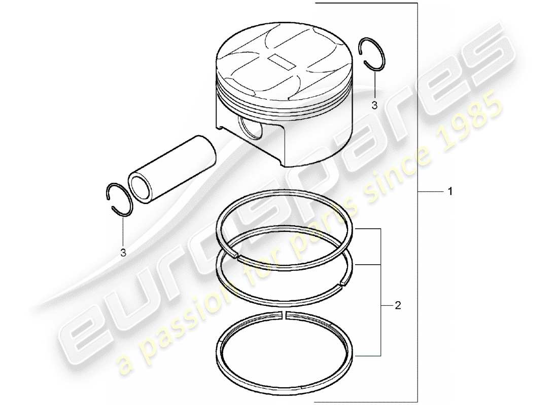 porsche 2003 (cayenne e1 9pa) diagrama de piezas del pistón