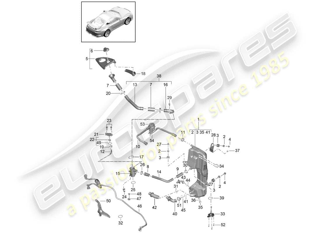 porsche 991r/gt3/rs (2015) motor (presión de aceite/lubricación) diagrama de piezas