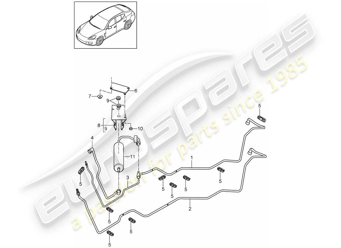 porsche 2016 (panamera 970) fuel system diagrama de piezas
