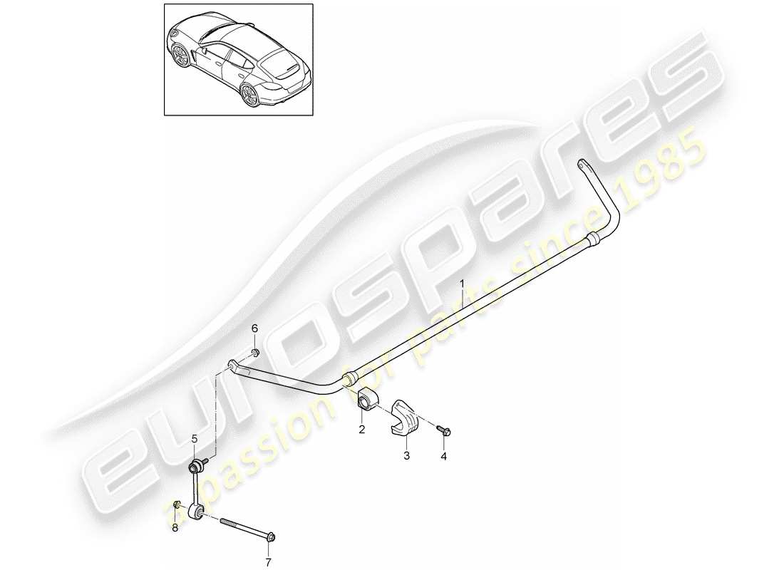 porsche 2016 (panamera 970) estabilizador diagrama de piezas