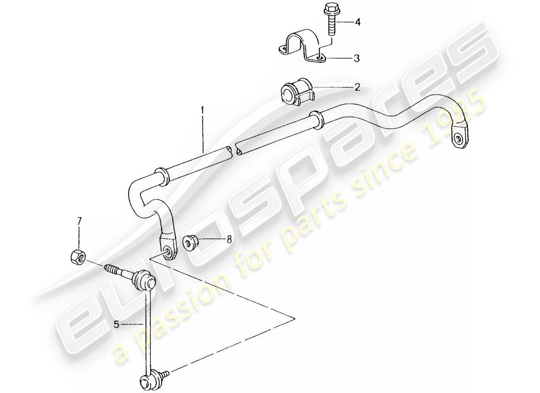 porsche 2004 (996) estabilizador diagrama de piezas