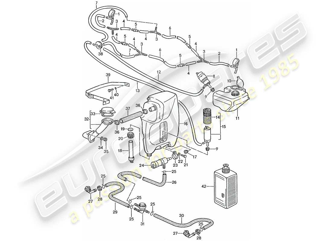 porsche 1990 (928) unidad arandela - sistema arandela - arandela intensivo diagrama de piezas