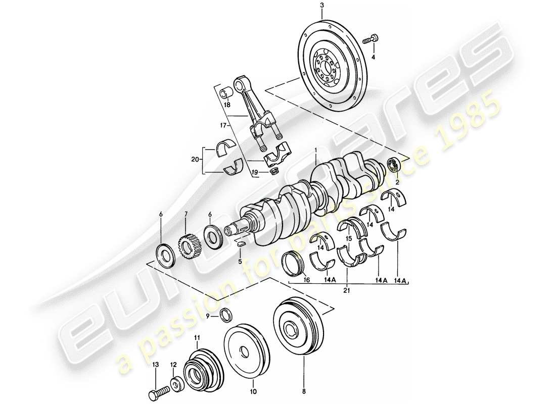 porsche 1978 (928) ciguenal - biela diagrama de piezas