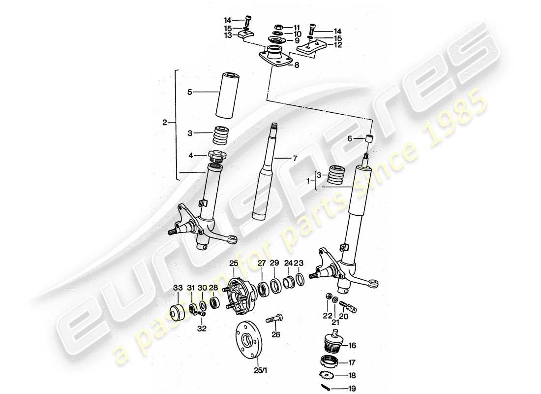 porsche 1977 (911 turbo) puntal amortiguador - lubricantes diagrama de piezas