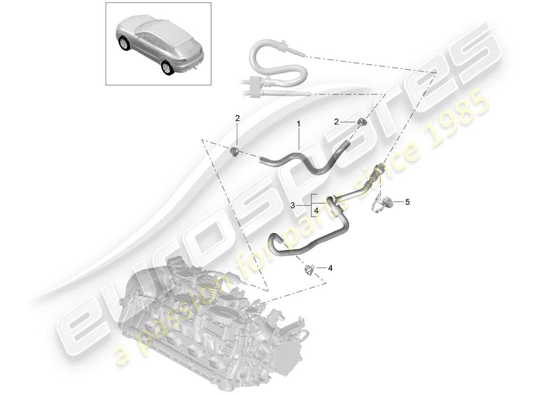 porsche 2016 (macan) diagrama de piezas del sistema de combustible