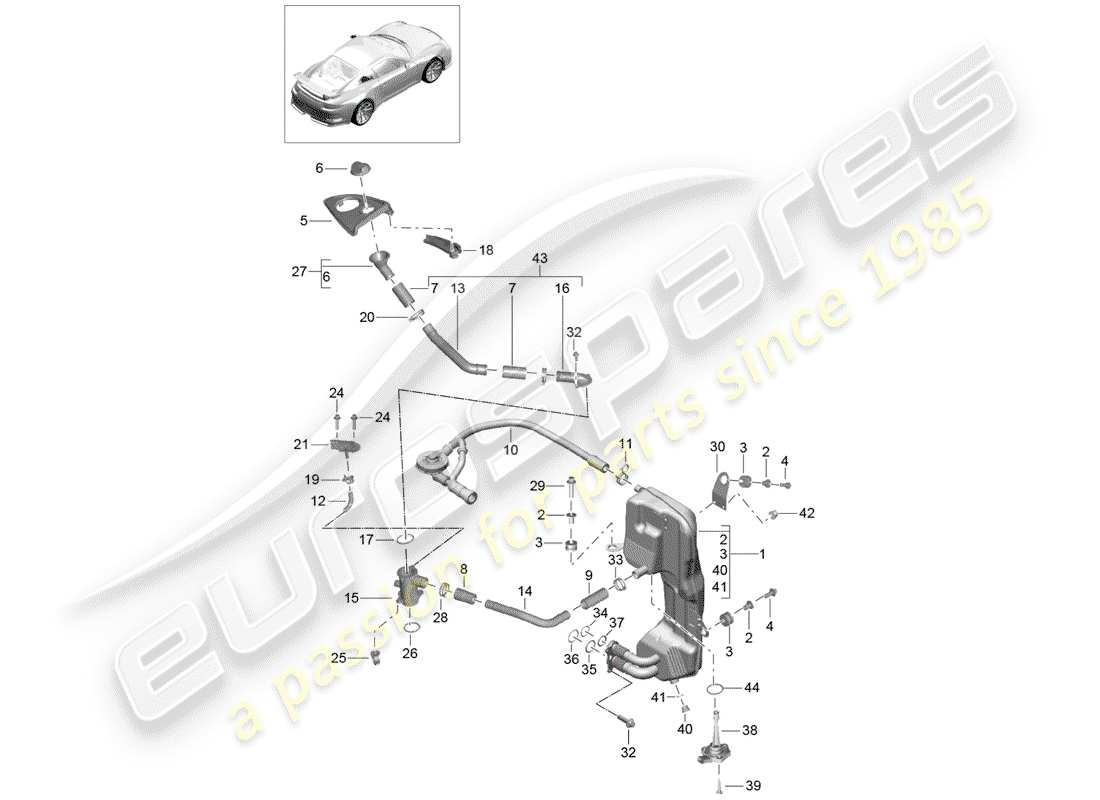 porsche 2017 (991-2 r/gt3/rs) motor (presión de aceite/lubricación) diagrama de piezas