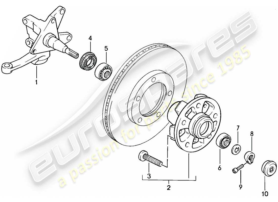 porsche 1986 (944) muñón de dirección - lubricantes diagrama de piezas