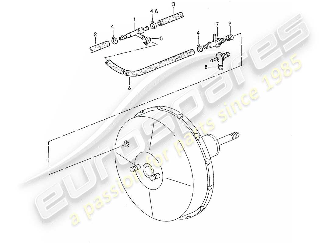 porsche 1990 (928) bomba de succión diagrama de piezas