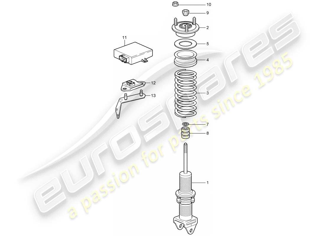 porsche 997 t/gt2 (2008) diagrama de piezas del amortiguador
