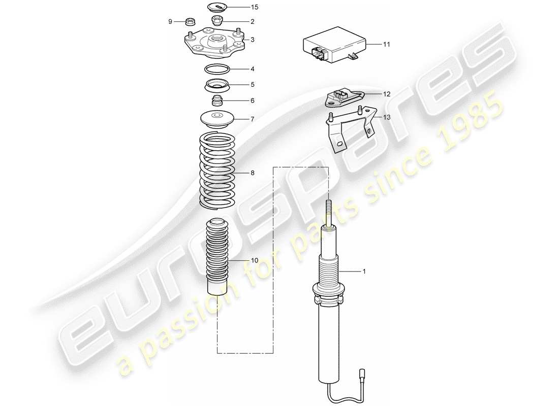 porsche 2009 997-2 turbo / gt2 diagrama de piezas de suspensión