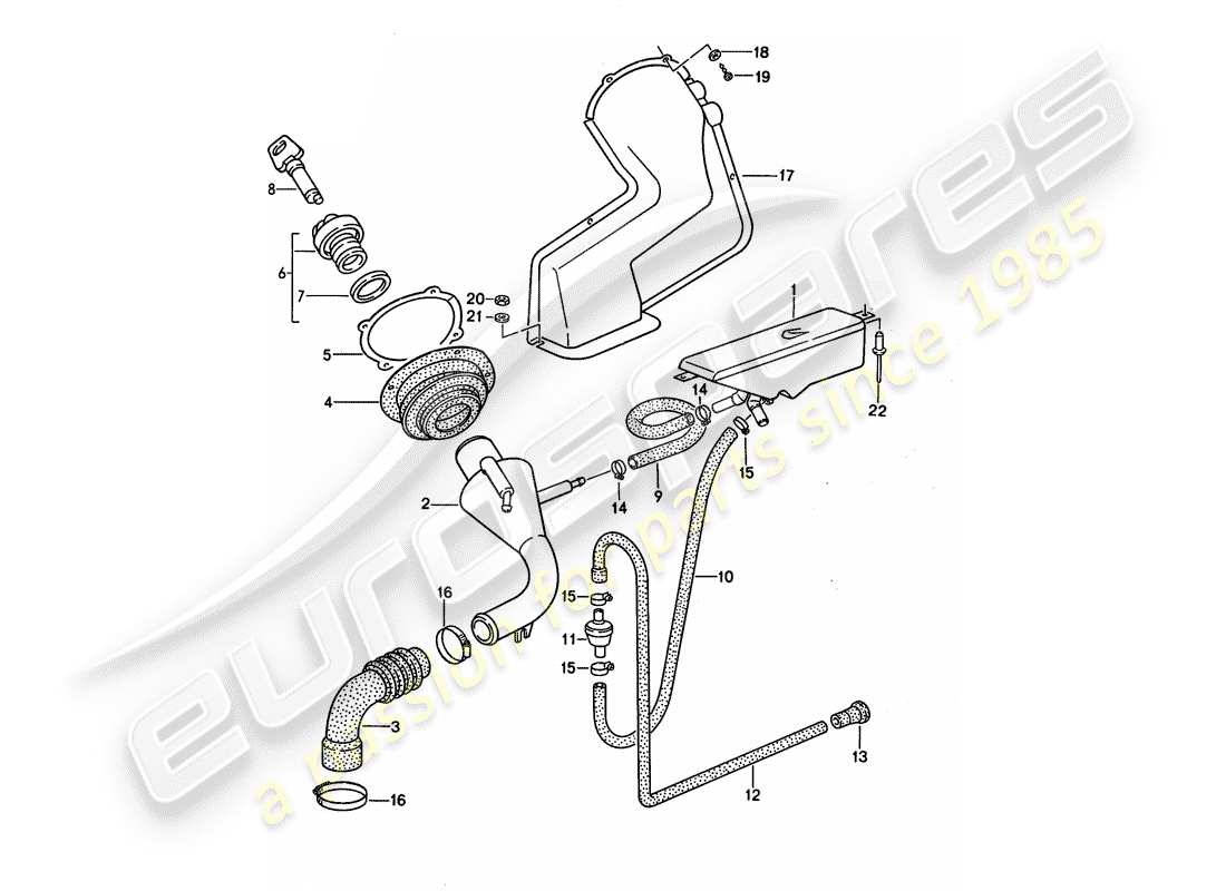 porsche 1991 (944) relleno de cuello diagrama de piezas