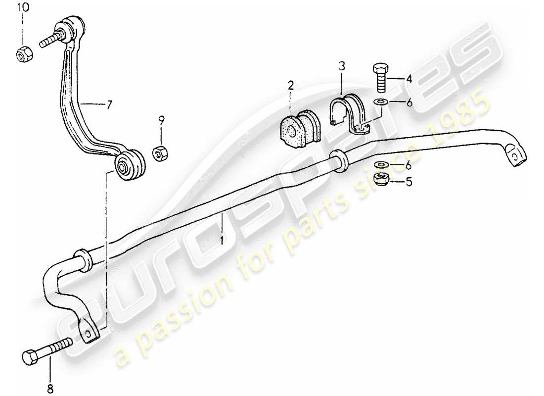 porsche 1990 (964) estabilizador diagrama de piezas