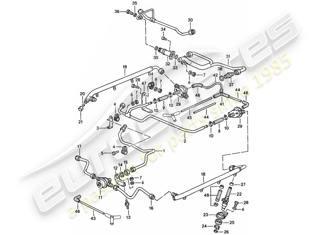 porsche 1983 (928) l-jetronic - 2 - - d >> - mj 1984 diagrama de piezas