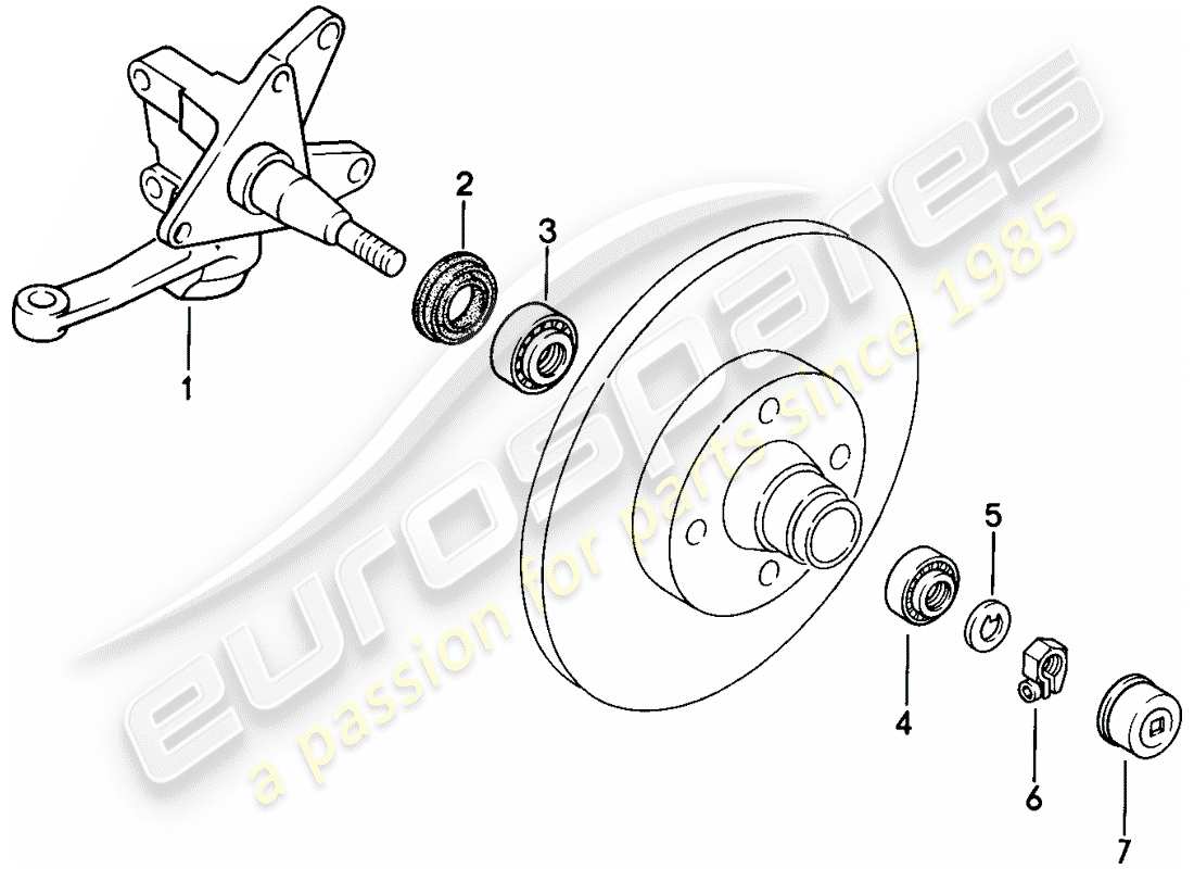 porsche 1976 (924) muñón de dirección - lubricantes diagrama de piezas