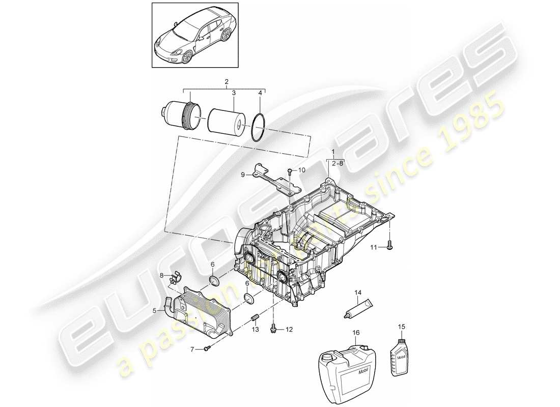 porsche 2016 (panamera 970) oil-conducting housing diagrama de piezas