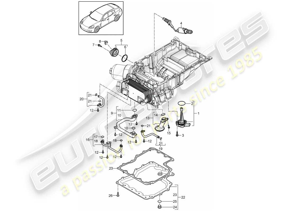 porsche 2015 (panamera 970) colector de admisión diagrama de piezas