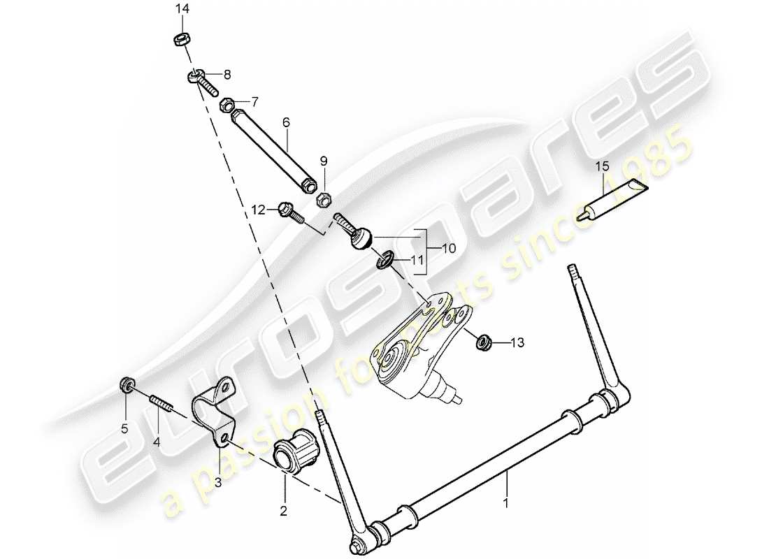 porsche 2005 (carrera gt) estabilizador diagrama de piezas