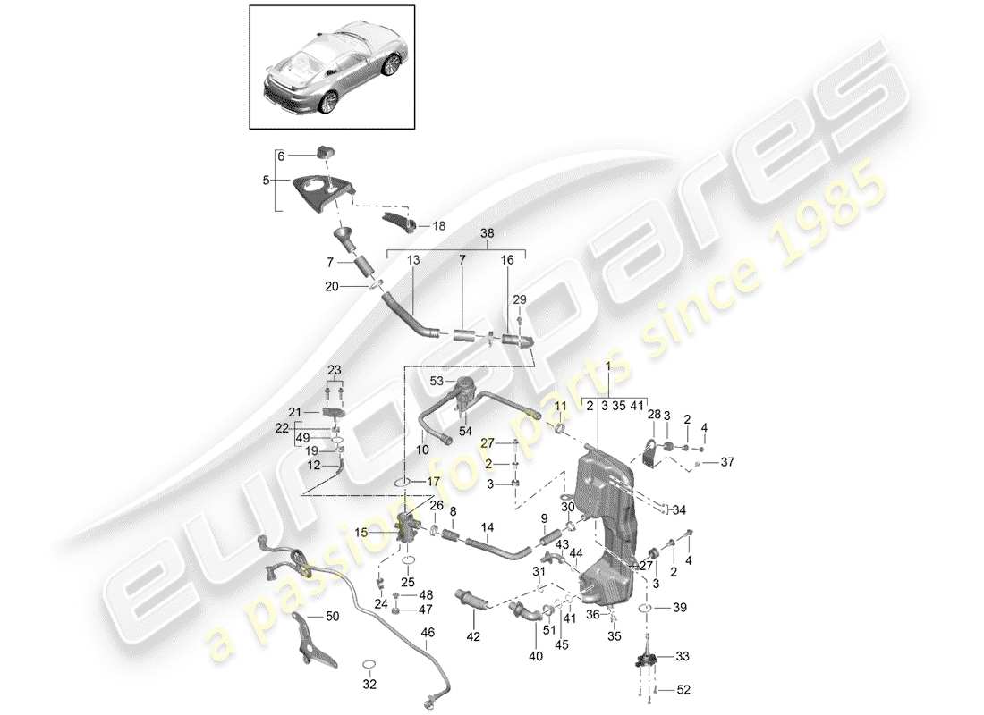 porsche 2017 (991-2 r/gt3/rs) motor (presión de aceite/lubricación) diagrama de piezas