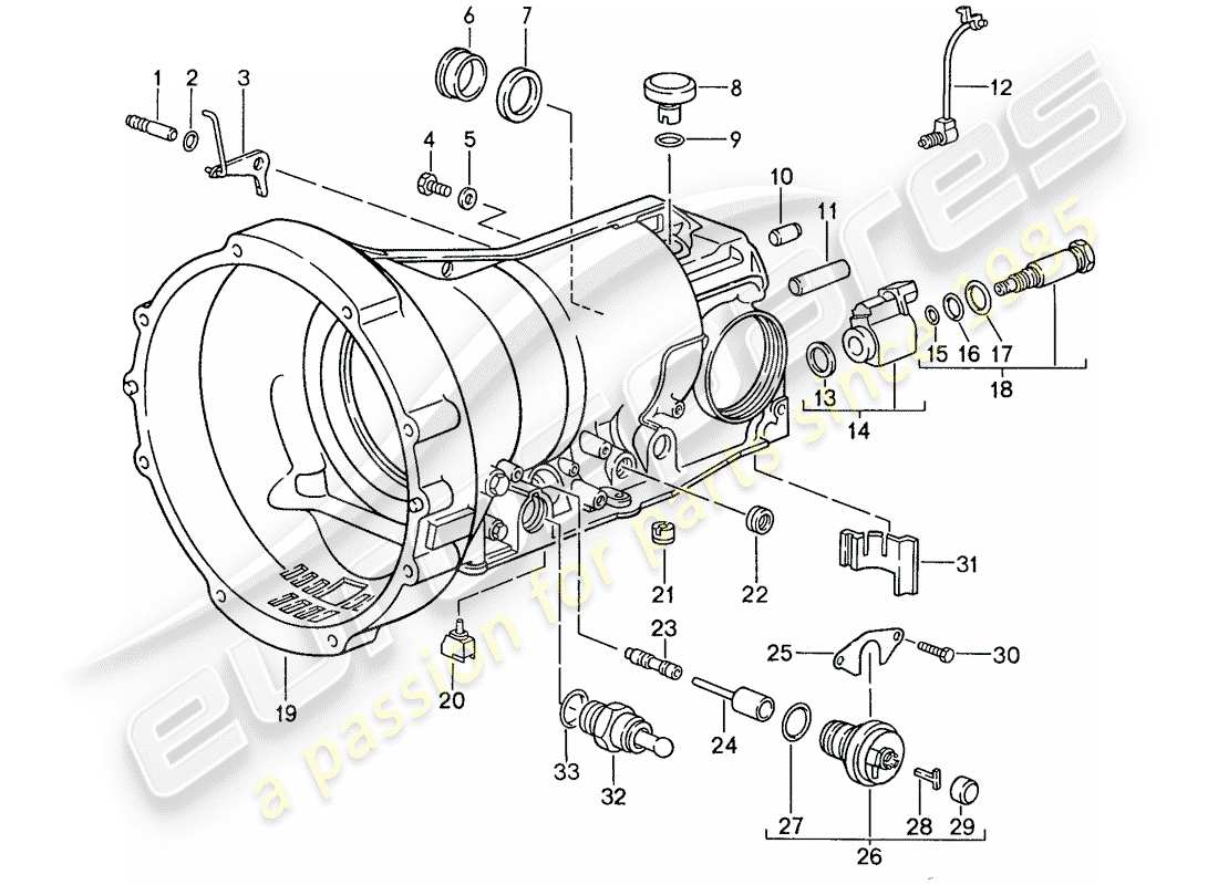 porsche 1991 (928) transmisión automática - caja de transmisión - accesorios diagrama de piezas