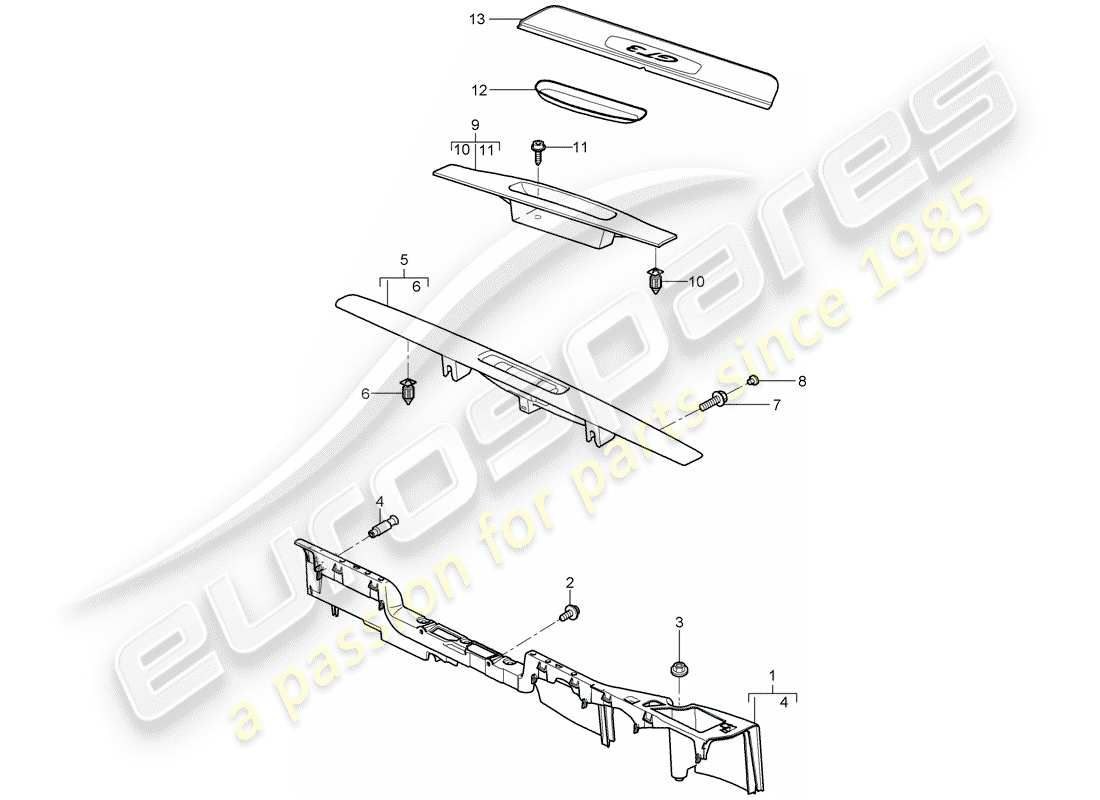 porsche 2007 (997-1 gt3) recubrimiento diagrama de piezas