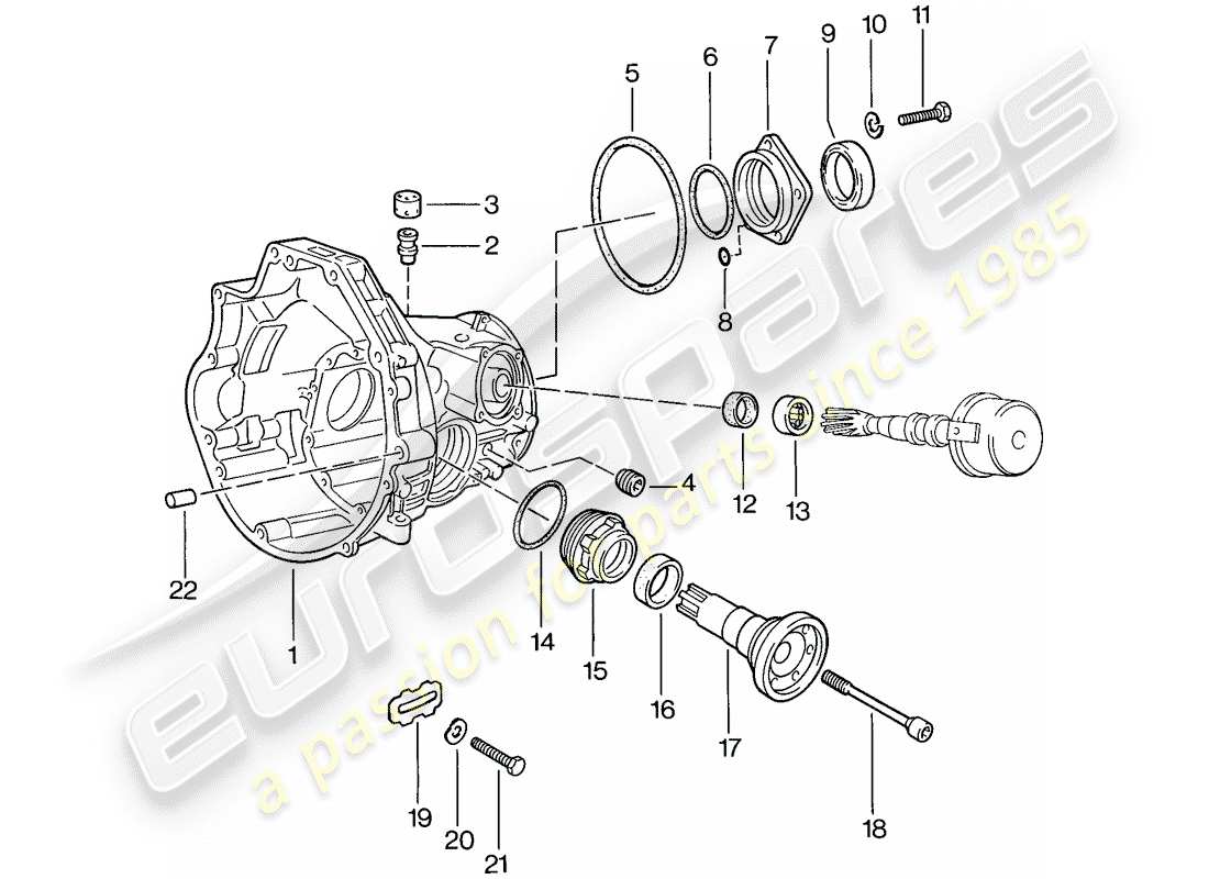 porsche 1979 (924) transmisión de repuesto - carcasa de impulsión final - transmisión automática diagrama de piezas