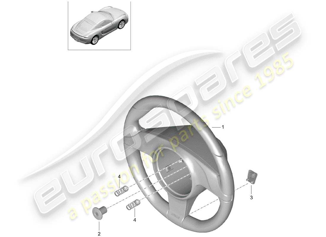 porsche 2016 (981 cayman) volantes diagrama de piezas