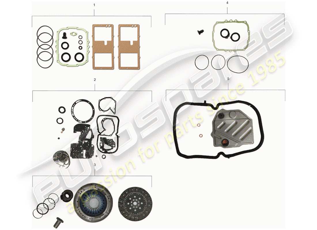 porsche 1991 (928) juego de juntas diagrama de piezas