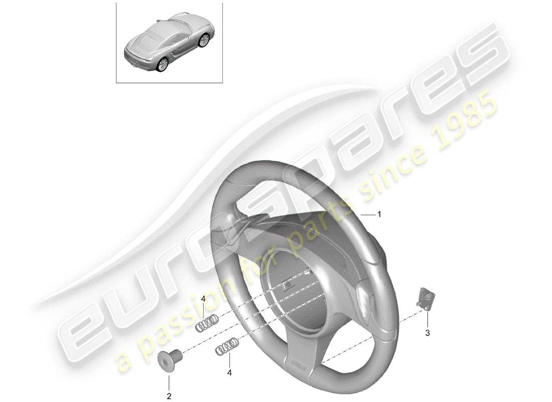 porsche 2016 (981 cayman) volantes diagrama de piezas