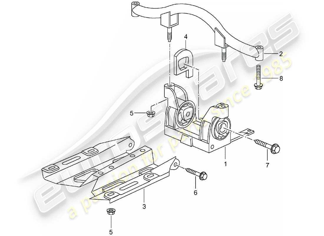porsche 2004 (996 turbo / gt2) suspensión de la transmisión diagrama de piezas