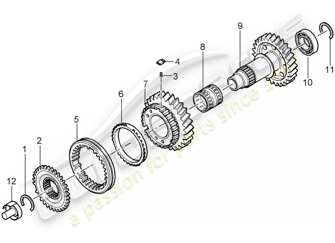 porsche 2005 (997-1) diagrama de piezas de marcha atrás