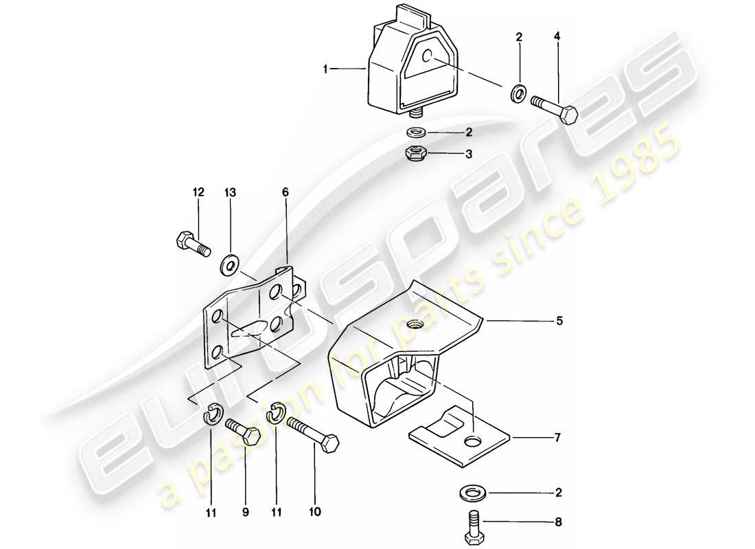 porsche 1979 (924) suspensión de la transmisión diagrama de piezas