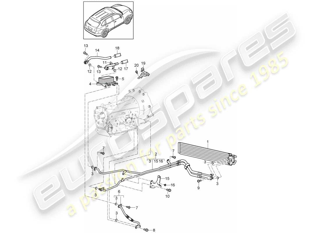 porsche 2016 (cayenne e2 92a) diagrama de piezas tiptronic