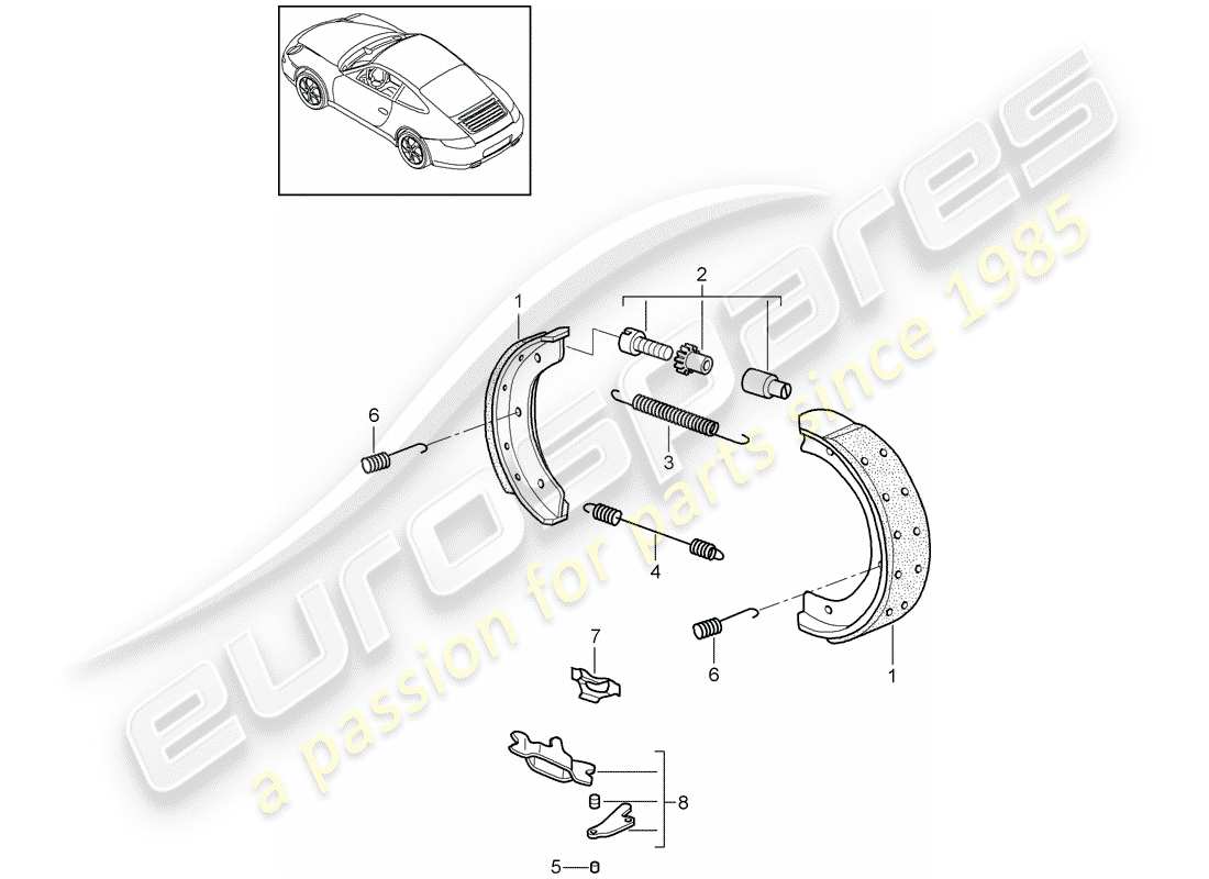 porsche 2012 (997-2) freno de mano diagrama de piezas