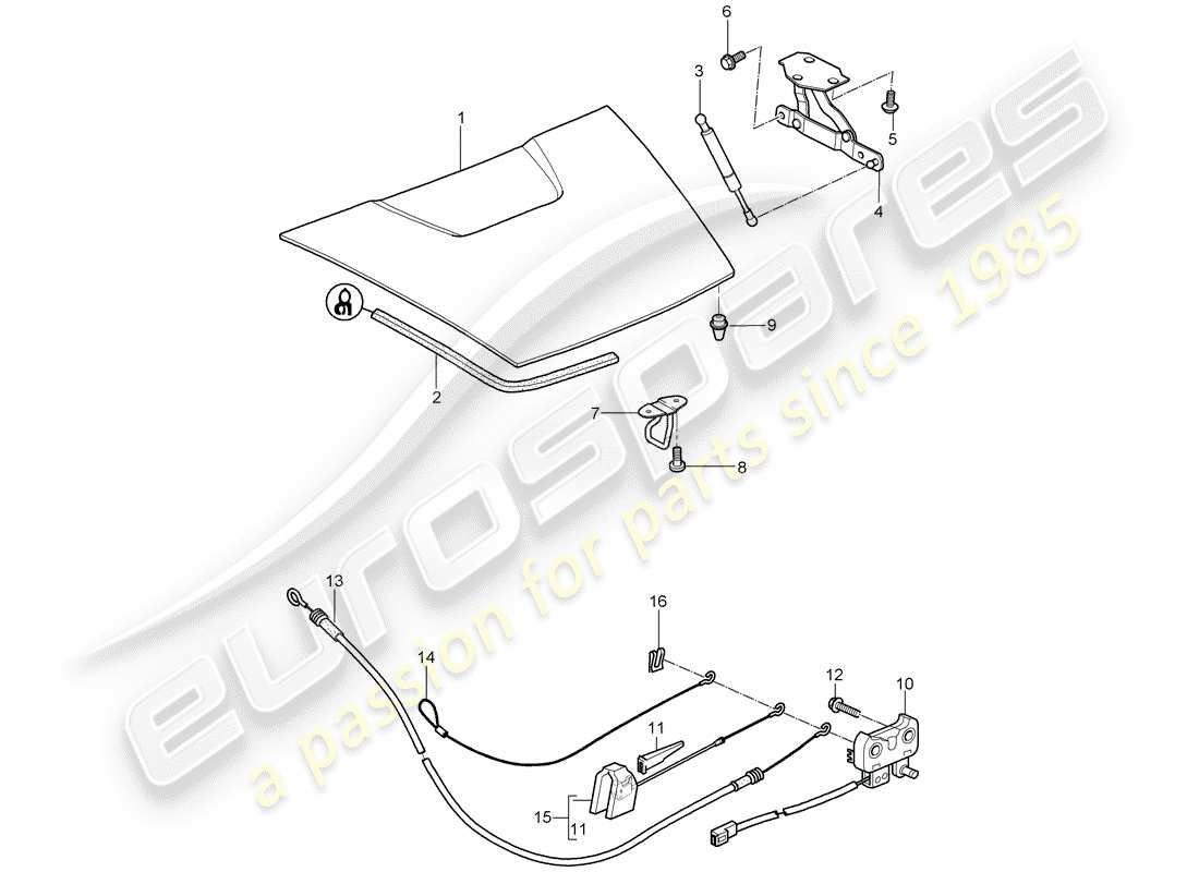 porsche 2007 (987 boxster) cubrir diagrama de piezas