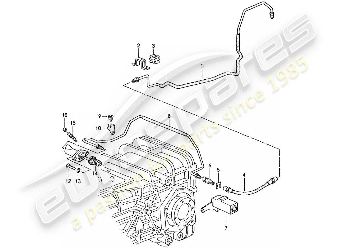 porsche 1995 (928) transmisión automática - control de bloqueo 2 diagrama de piezas