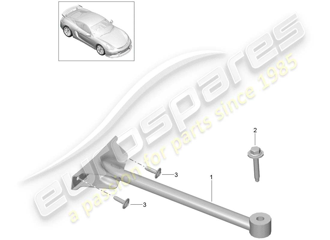 porsche 2016 (981 cayman gt4) diagrama de piezas del domo strut