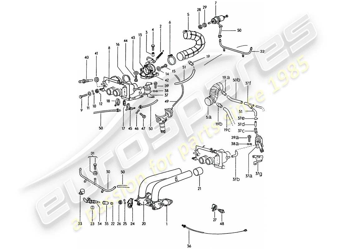porsche 1972 (914) sistema de inyección diagrama de piezas