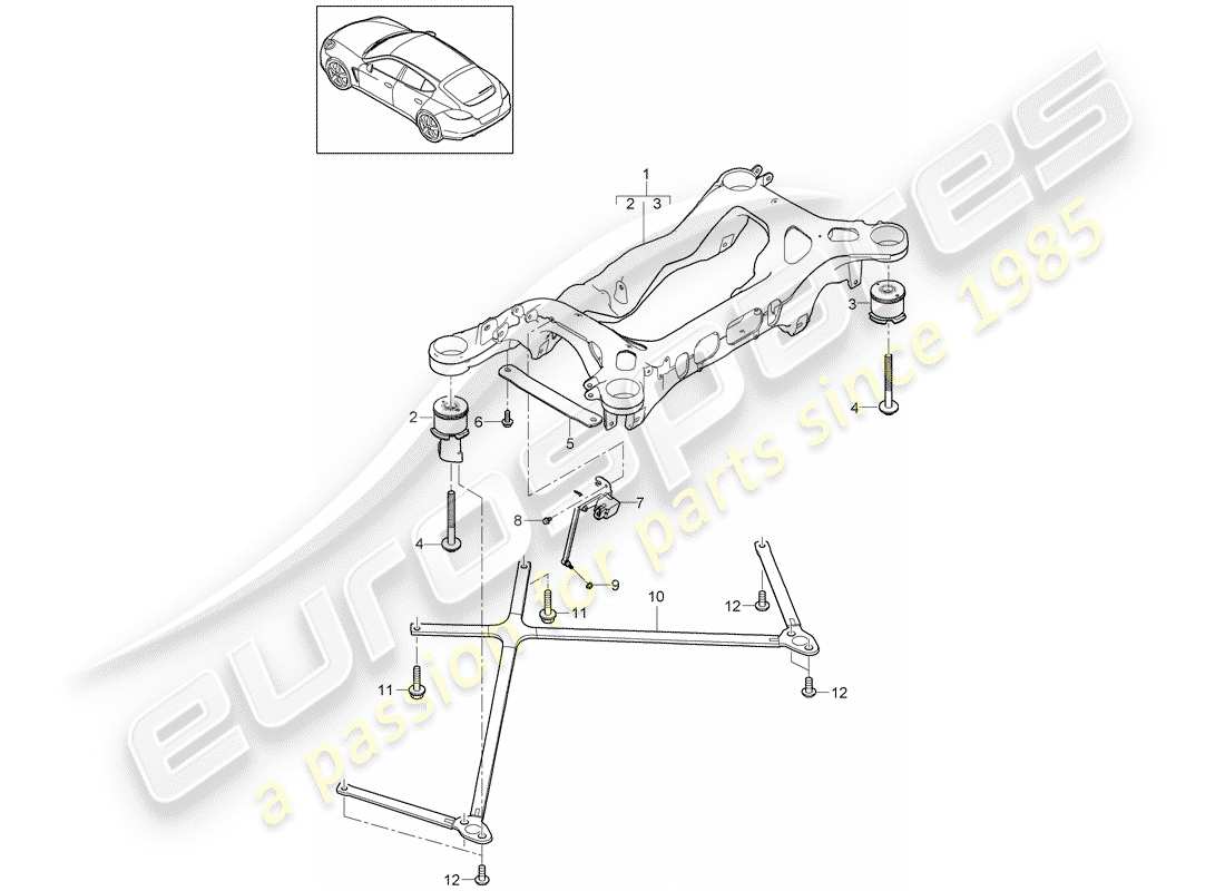 porsche 2012 (panamera 970) eje posterior diagrama de piezas